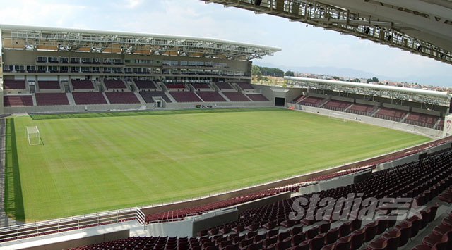 AEL FC Arena (the west stand on the left and the north stand on the right) - Click to enlarge!