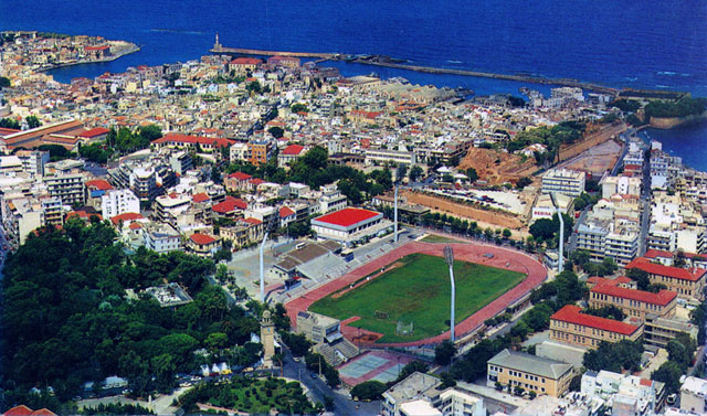 Aerial photograph of Hania - the stadium and the old town      ADAM EDITIONS