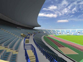Rendering of the west part of the stands