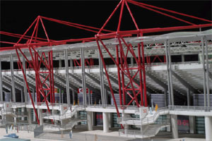 External view of the stands of the new stadium