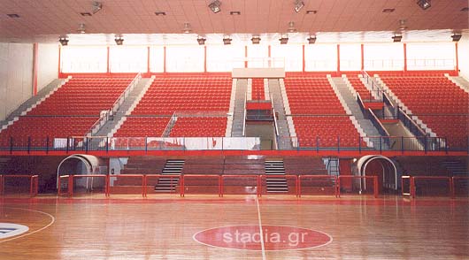 The main west stand of the Korydallos Indoor Hall