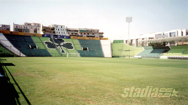 The west curve (gate 13), home of Panathinaikos ultras - Click to enlarge!