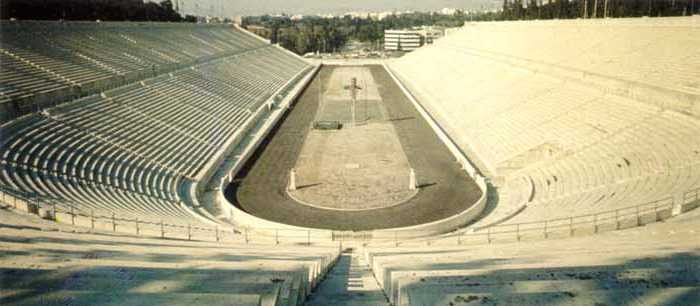 The all-marble Panathenaic Stadium, that hosted the 1st modern Olympic Games (1896)