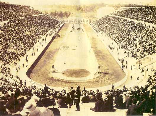 Photo of the Stadium during the 1st Olympic Games in 1896