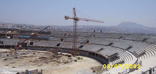 View of the construction site from the west stand (July 2002)