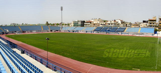 The west stand and the south curve, with Peristeri Arena right behind it - Click to enlarge!