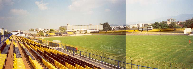 Tavros Stadium - the east stand on the right, the west on the left and the north in the background