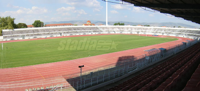 View of Trikala Stadium from the roofed stand - Click to enlarge!