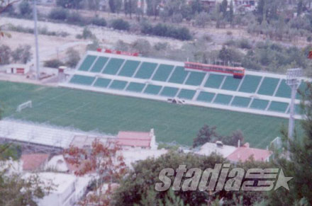 Xanthi Stadium as seen from the mountain that tops the city
